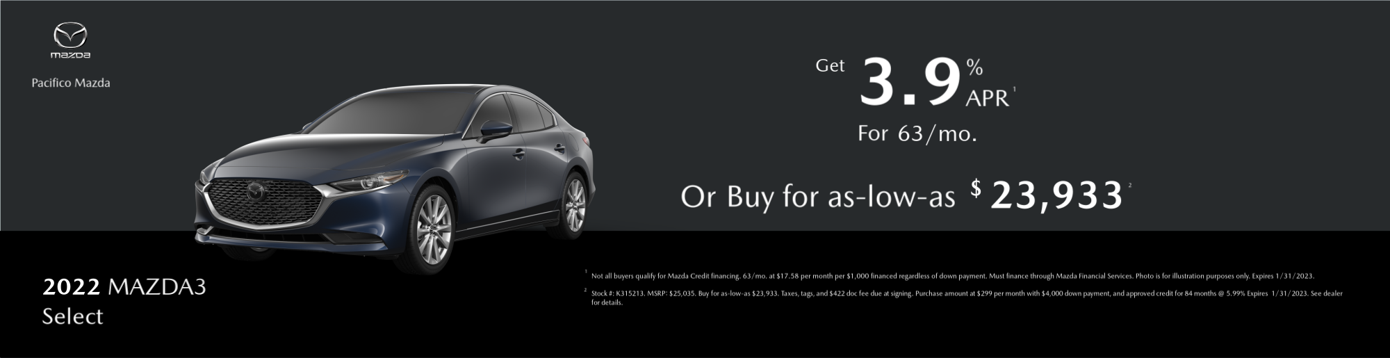 2022 Mazda3 Special Offer