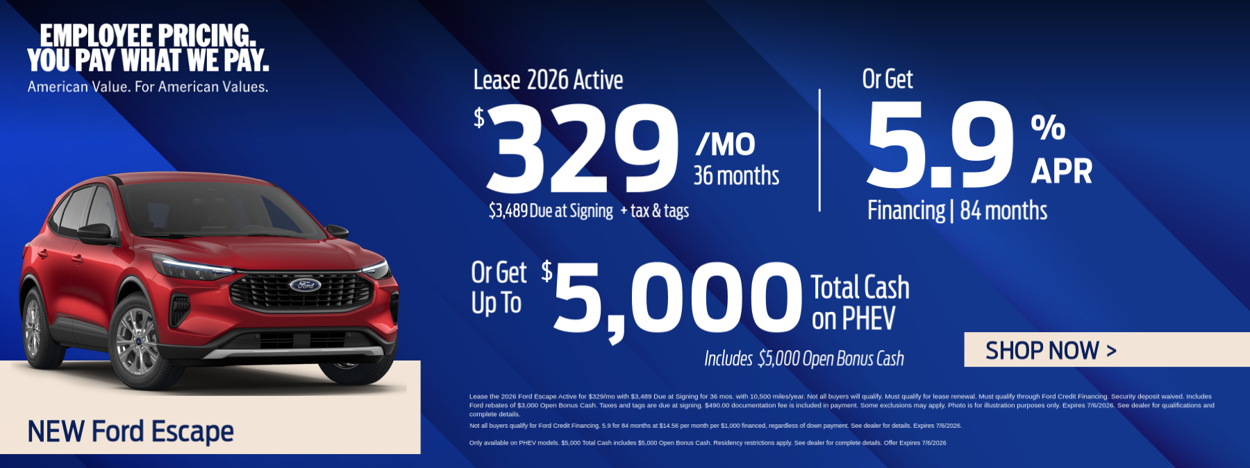 Ford Escape Offer