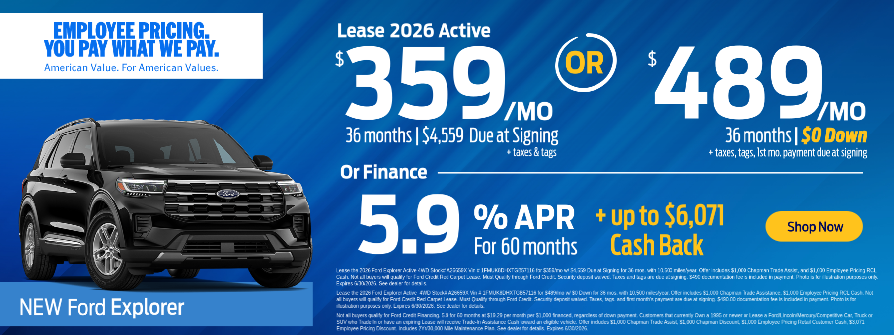 Ford Explorer Offer