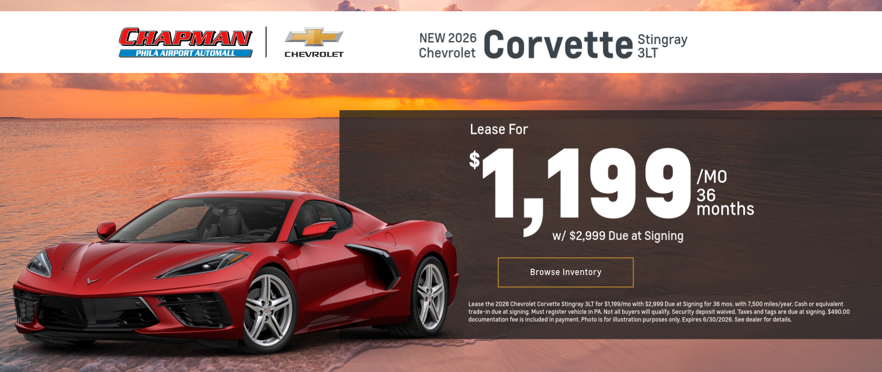 New Chevrolet Corvette Offer