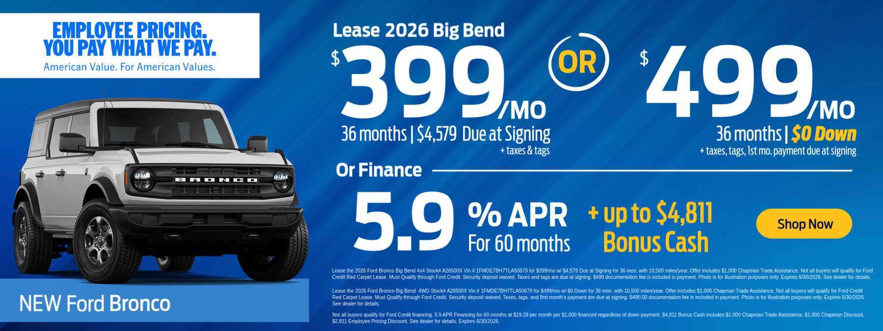 Ford Bronco Offer